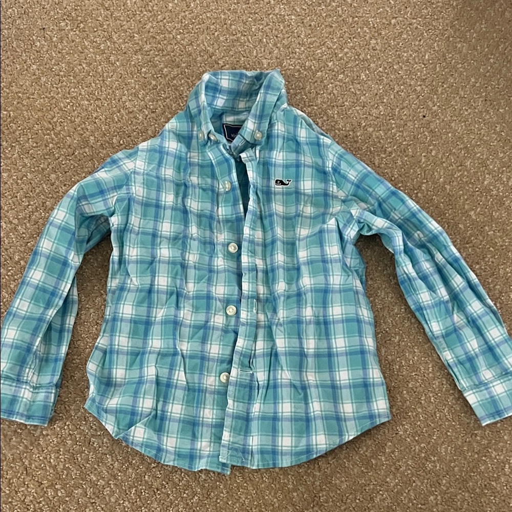 Vineyard Vines Kids Blue Checkered Button-Down Shirt
